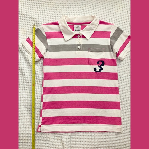 Adidas polo shirt pink striped - Picture 6 of 6